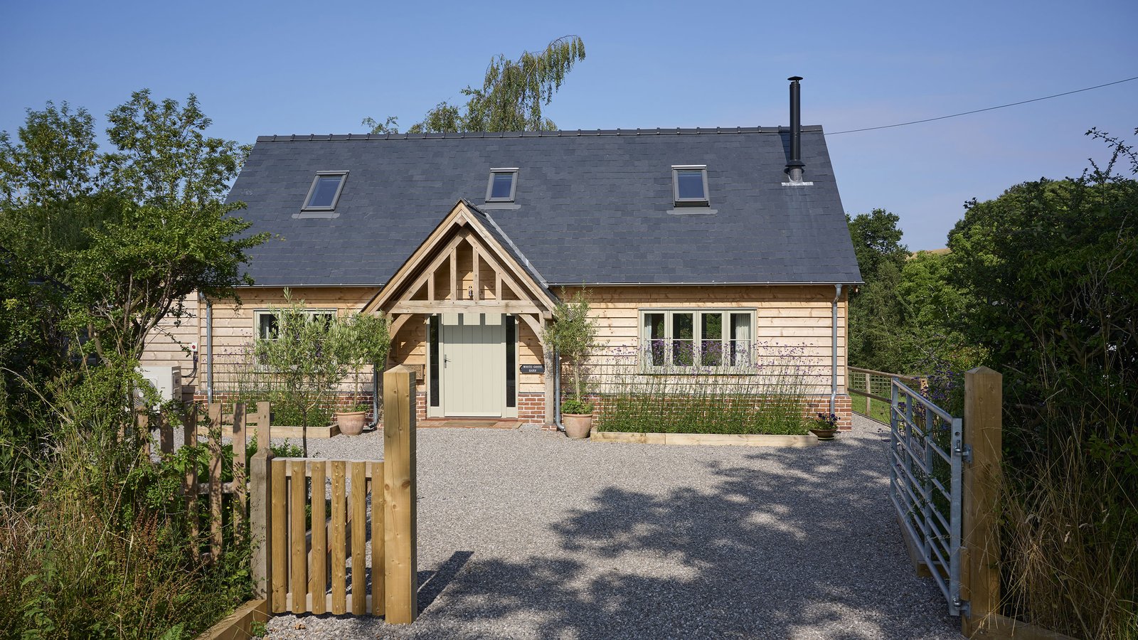oak frame single storey home