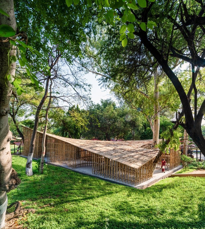 short film guides us through permeable bamboo pavilion celebrating indian craftmanship