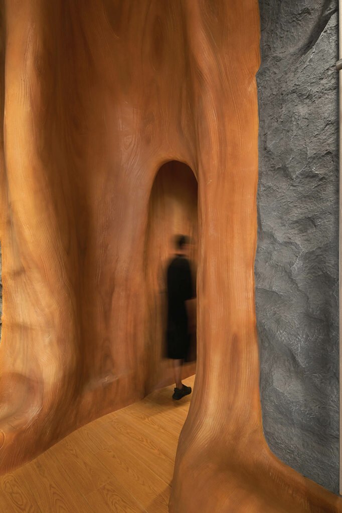 grottolike fitting rooms at Arc'teryx