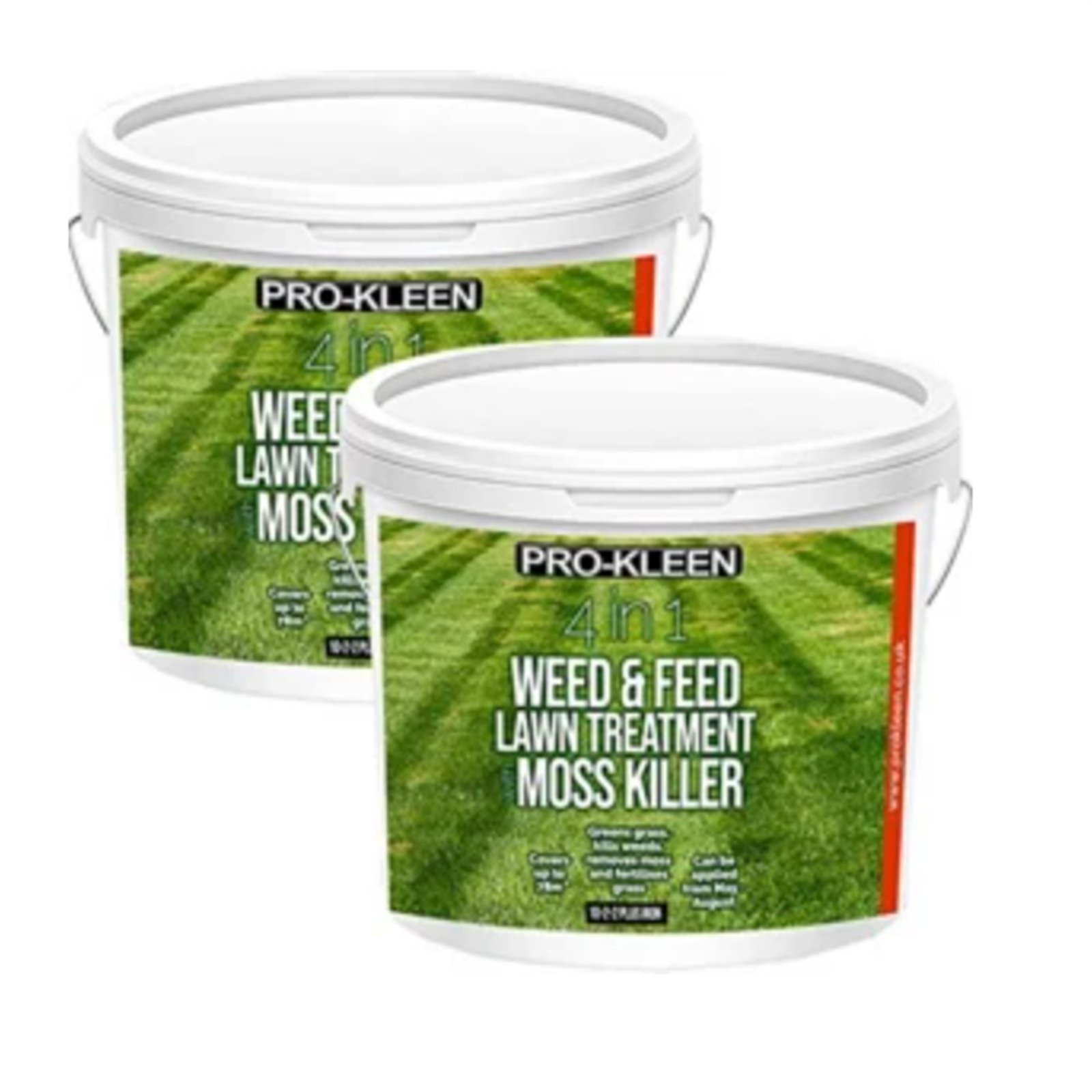 Pro-Kleen 4 in 1 Weed and Feed Lawn Treatment with Moss Killer - Greens Grass, Kills Weeds & Moss & Fertilises Grass 5kg