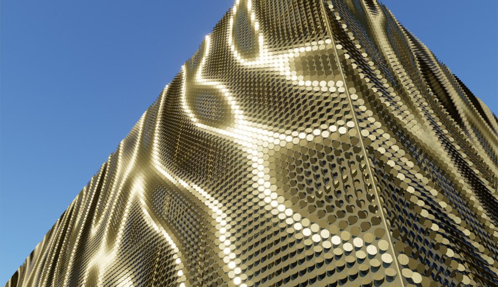 Parametric Facade Design: Balancing Aesthetic Innovation and Environmental Performance 1 11 Coin Facade