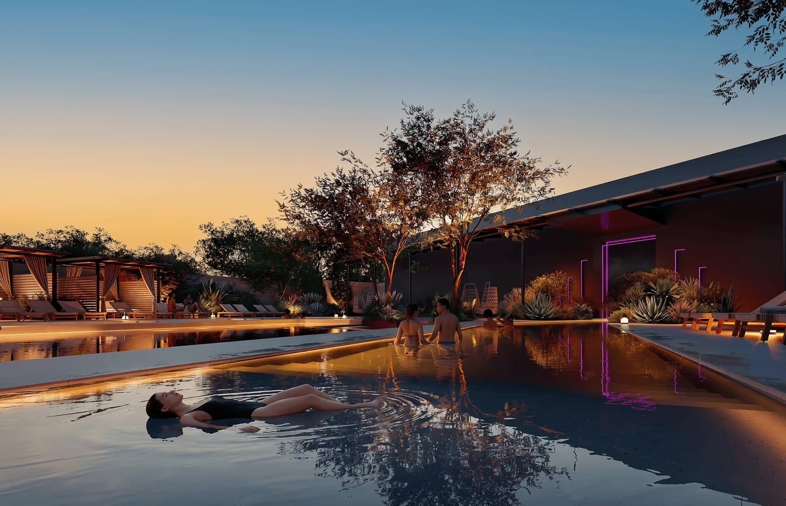 an outdoor pool at submersive
