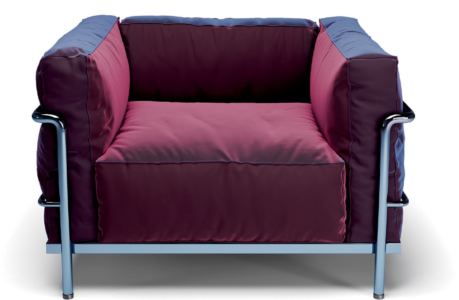 A purple and blue chair