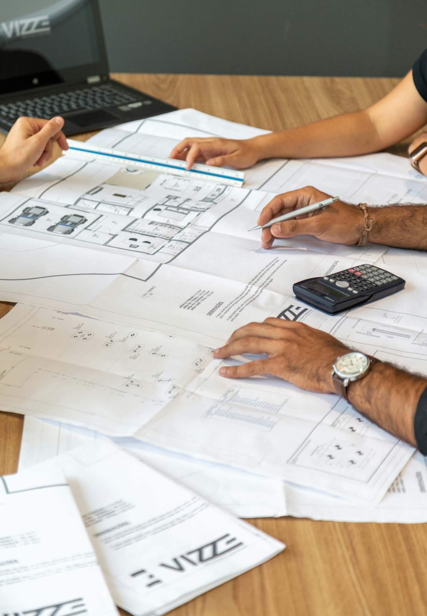 construction papers on table