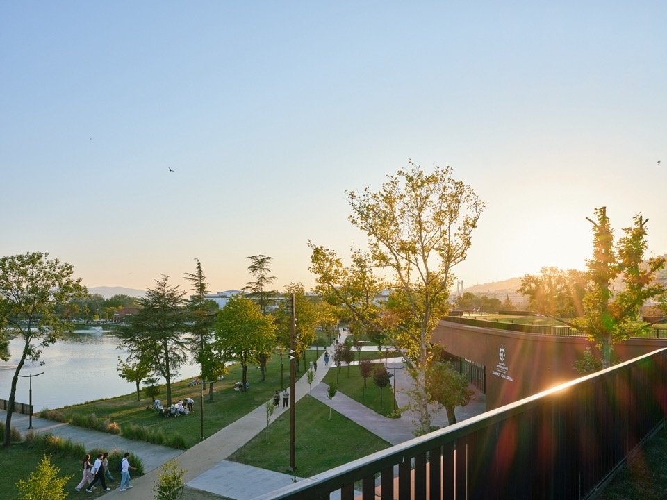 Park landscape at sunset/Park landscape at sunset