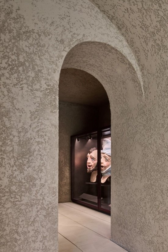 Arched opening and exhibition space