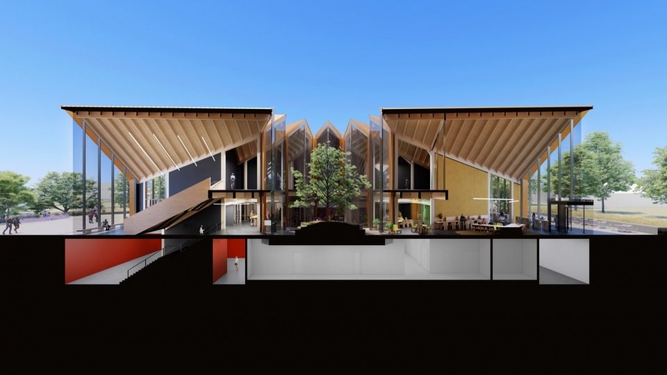 North-south sectional perspective/North-south sectional perspective