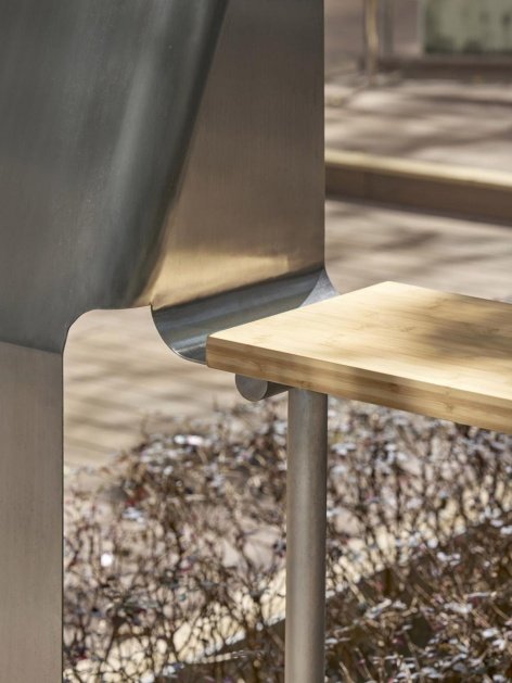 胶合竹与不锈钢城市家具细部 1 / details of glued-laminated bamboo and stainless steel urban furniture 1