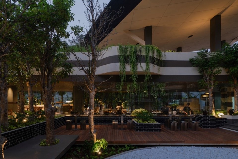 Open spaces at dusk in the evening
