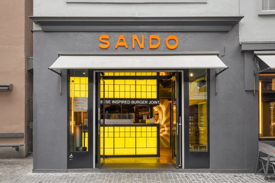 Front facade and entrance of the restaurant