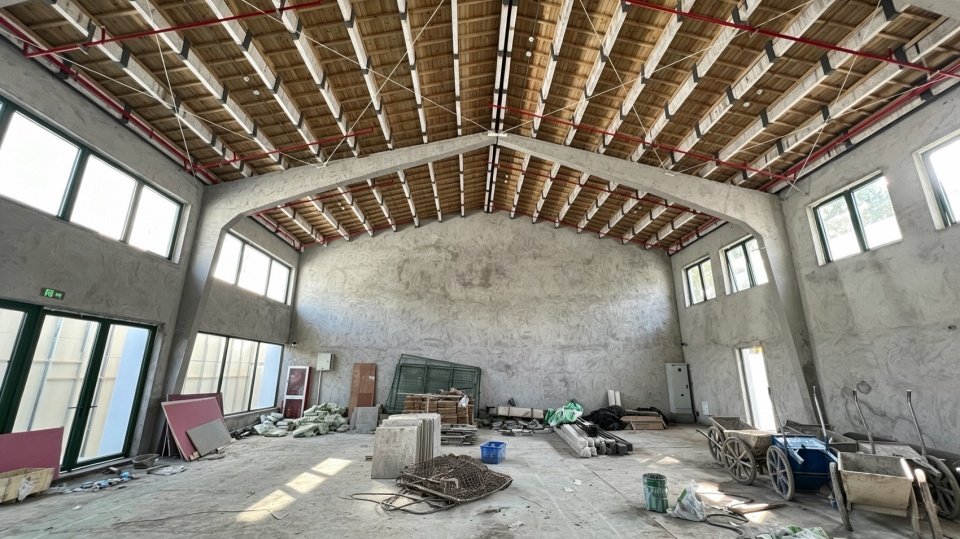 改造前的羽毛球馆 / The badminton hall before renovation