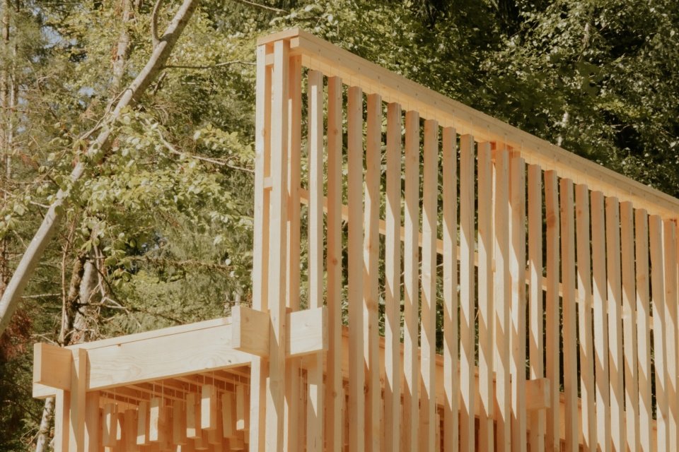 Timber wall and handrail/Timber wall and handrail