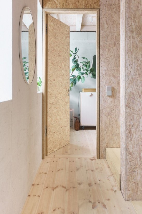 Timber-lined corridor