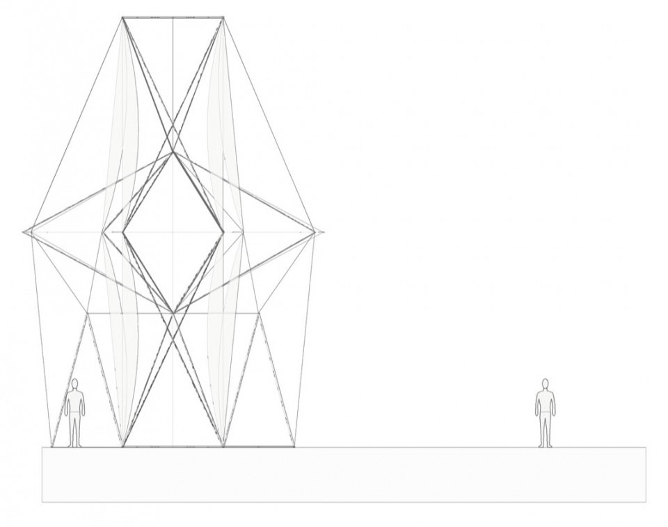 Assembly, side elevation with scale figures/ Assembly, side elevation with scale figures