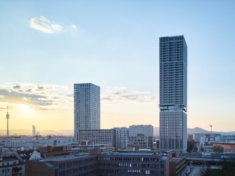 skyline at sunset/ skyline at sunset