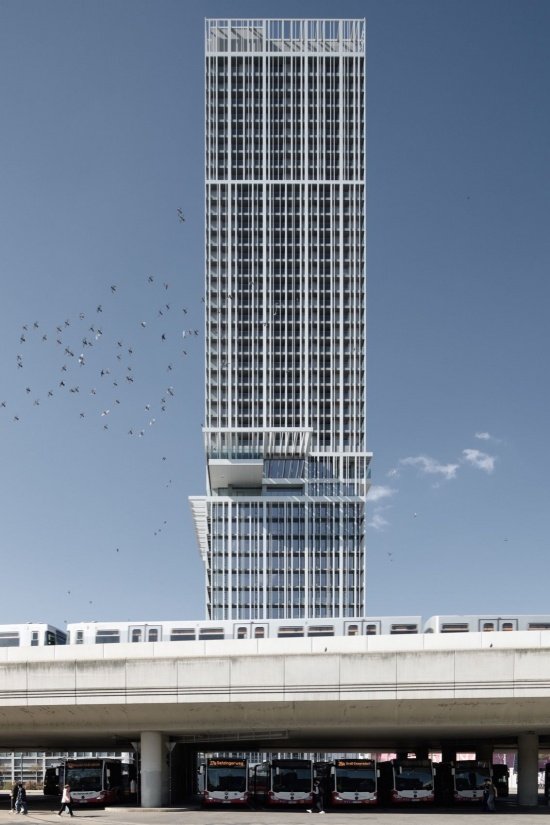 tower above the metro line/ tower above the metro line